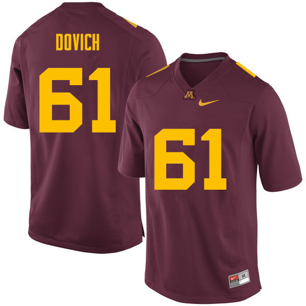 Men #61 Bronson Dovich Minnesota Golden Gophers College Football Jerseys Sale-Maroon